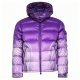 Men’s Lavender-to-Purple Ombre Puffer Jacket with Swirl Line Print