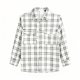 Women's White & Gray Plaid Shirt
